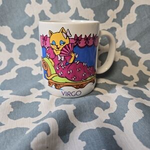 VINTAGE 1980'S AVON HOROCSOPE VIRGO CARTOON CARICATURE COFFE MUG